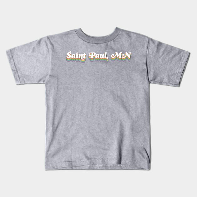 Saint Paul, MN /// Retro Typography Design Kids T-Shirt by DankFutura